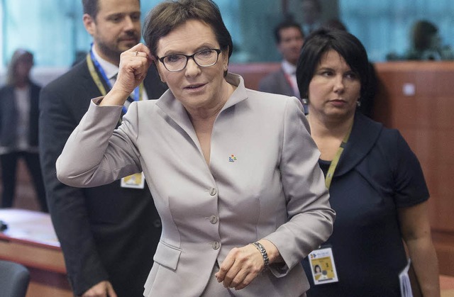 Ist genervt von Sprchen ihrer Kollege...: Polens Premierministerin Ewa Kopacz   | Foto: dpa