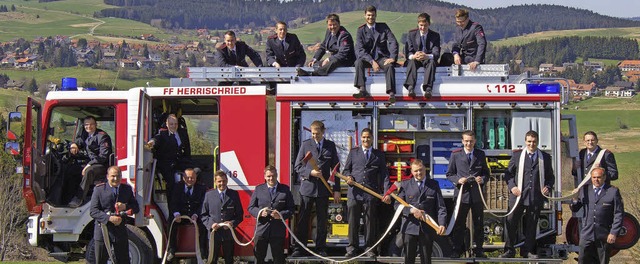 Gut aufgestellt: die Feuerwehrabteilung Herrischried im 150. Jubilumsjahr   | Foto: Feuerwehr
