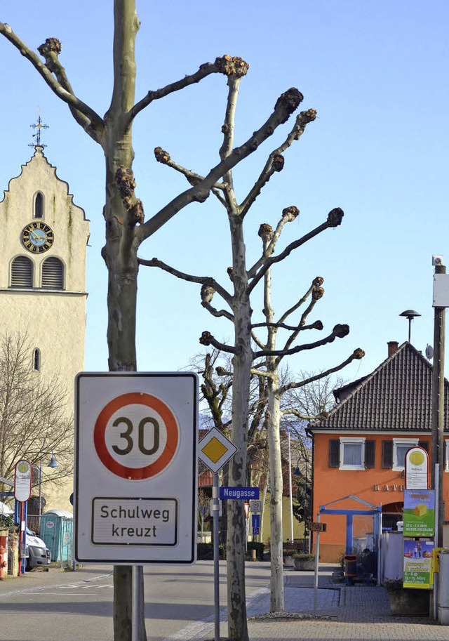 Feldkirchs Ortsdurchfahrt hat bereits ...30-Zone im Bereich der Bushaltestelle.  | Foto: SUSANNE MLLER