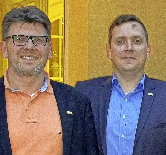 FDP-Kandidat Manuel Karcher (rechts) und sein Ersatzbewerber Manfred Portmann.   | Foto: ZVG