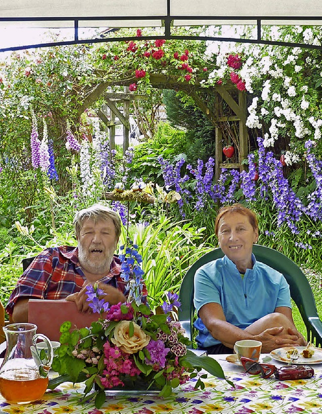 Der Garten der Familie Weber bot Besuc...en  lauschige Pltze zur Entspannung.   | Foto: Gabriele Rasenberger