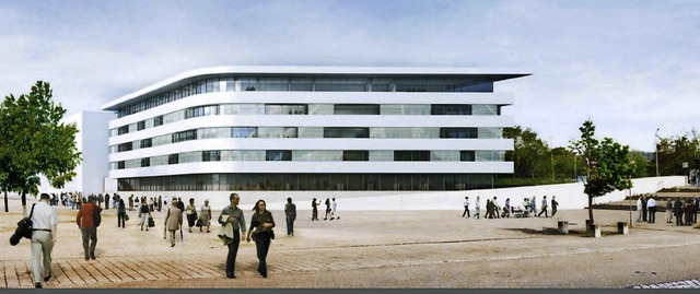 So soll der neue Hauptsitz der FWTM an der Messe Freiburg aussehen.  | Foto: visualisierung: fwtm