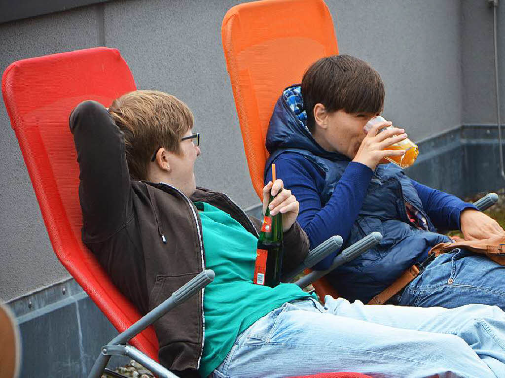 Bei einem Cocktail entspannen konnte man in der Lounge auf dem Dach des Stadtwerke-Gebudes.