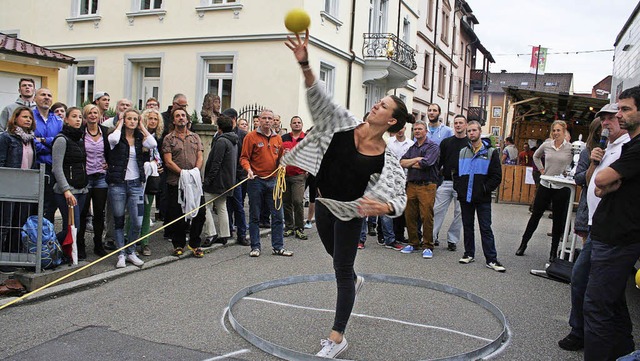 Waldkirchs strkste Frau: Aline Bla i...Endrunde. Ihr bester Wurf: 8,41 Meter.  | Foto: Karin Hei