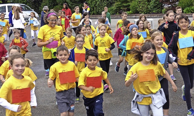 Richtig mit Spa liefen die Kinder fr die gute Sache.   | Foto: frank leonhardt