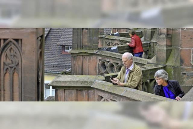 Hoch droben auf Chor-Baustelle