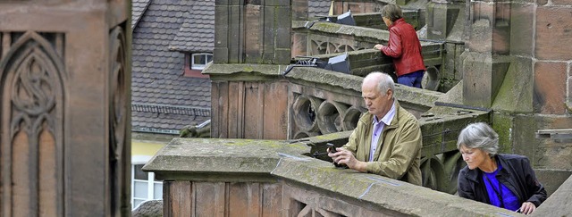 Auf groes Interesse stie die Mglich... Blick auf die Baustelle zu erhalten.   | Foto: Michael Bamberger