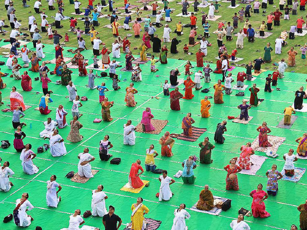 Yogastunde im indischen Jodphur.