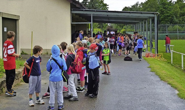 Viele Kinder  waren beim Grundschultur... SC Freiburg   in Rheinweiler dabei.    | Foto: Armin Held