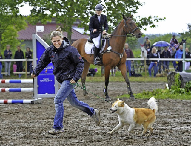 Beim Horse-and-Dog-Race traten unter a...he Quartett belegte den ersten Platz.   | Foto: Michael Bamberger