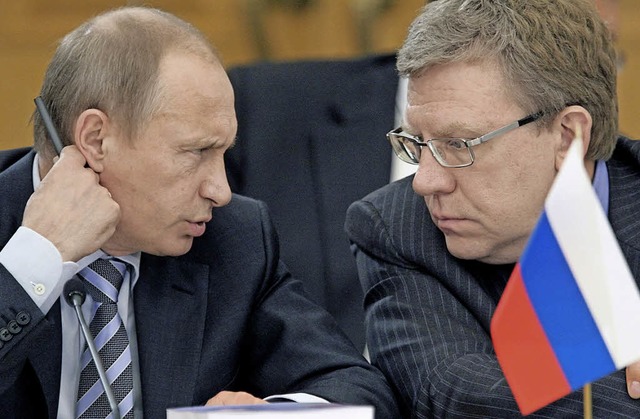 Vertraute: Wladimir Putin und Alexej Kudrin (rechts)   | Foto: dpa
