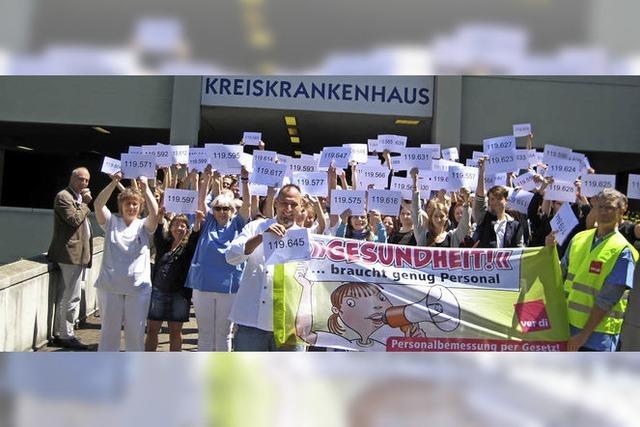 Protestaktion fr mehr Stellen