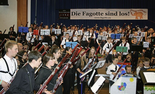 Fagotte, soweit das Auge reicht: Das A...in optisches und akustisches Erlebnis.  | Foto: Martina Faller