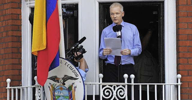 Wikileaks-Grnder Julian Assange in der Botschaft von Ecuador   | Foto: AFP