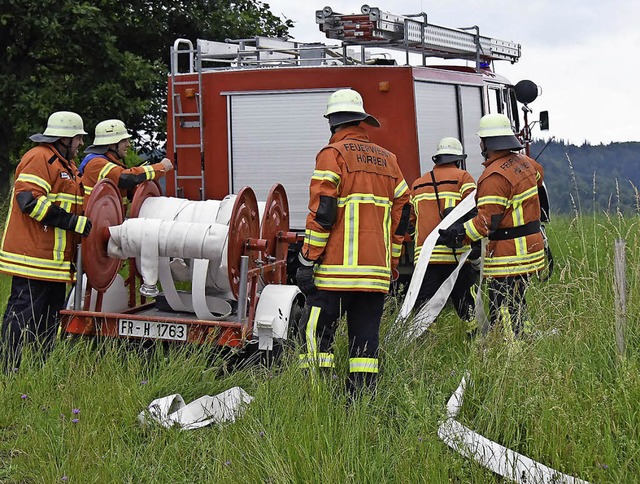 Die Feuerwehr Horben bei der bung   | Foto: Privat