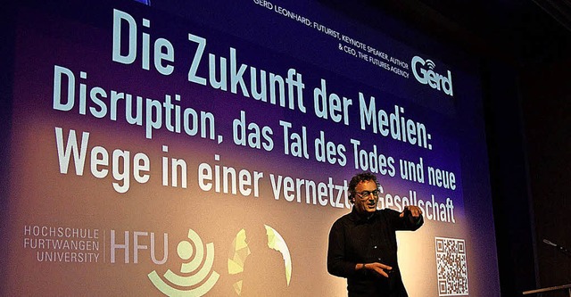 Gerd Leonhard prognostizierte knftige Entwicklung der Mediennutzung.  | Foto: Hochschule Furtwangen