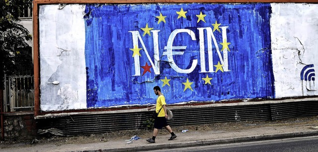 Nein zum Euro? Am Sonntag soll nun das...Reformen akzeptieren will oder nicht.   | Foto: AFP