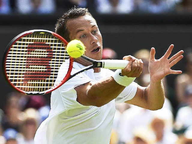 Drei Stze lang bemht, drei Stze lan...rlorenem Posten: Philipp Kohlschreiber  | Foto: dpa