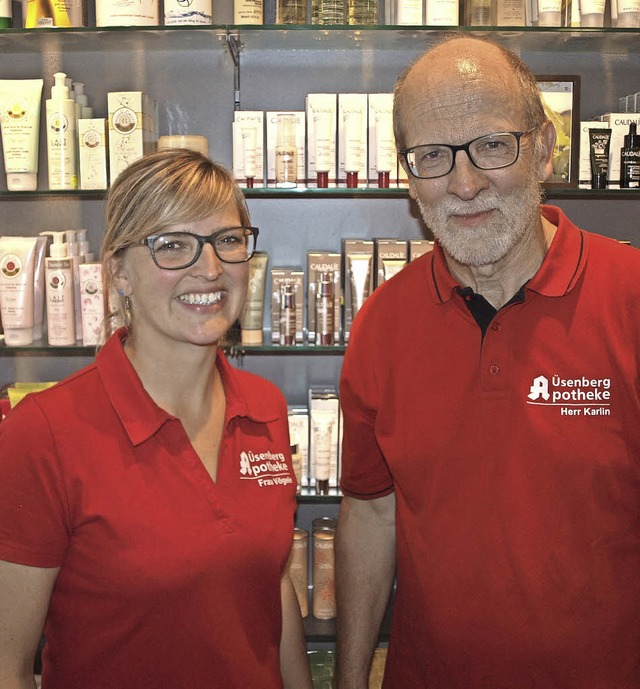 Geschftsbergabe von Vater zu Tochter: Fritz Karlin und Stefanie Vgele.   | Foto: Michael Haberer