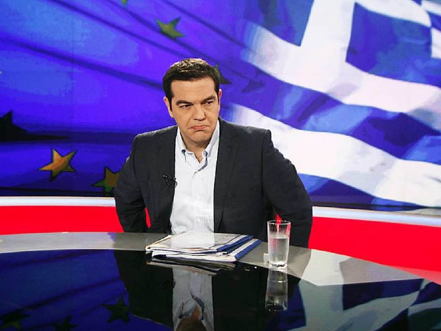 Im Fernsehinterview: Tsipras will &#82...ht ewig Ministerprsident sein&#8220;.  | Foto: dpa