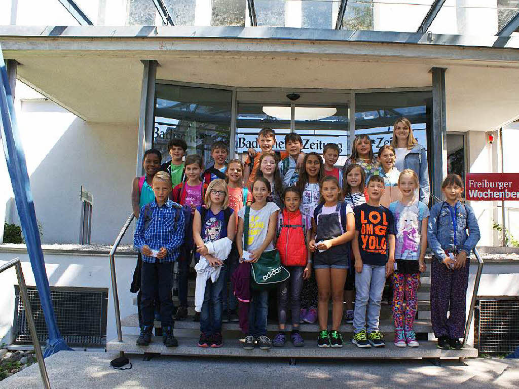 Die Klasse 4b der Hans-Thoma-Schule Warmbach r
