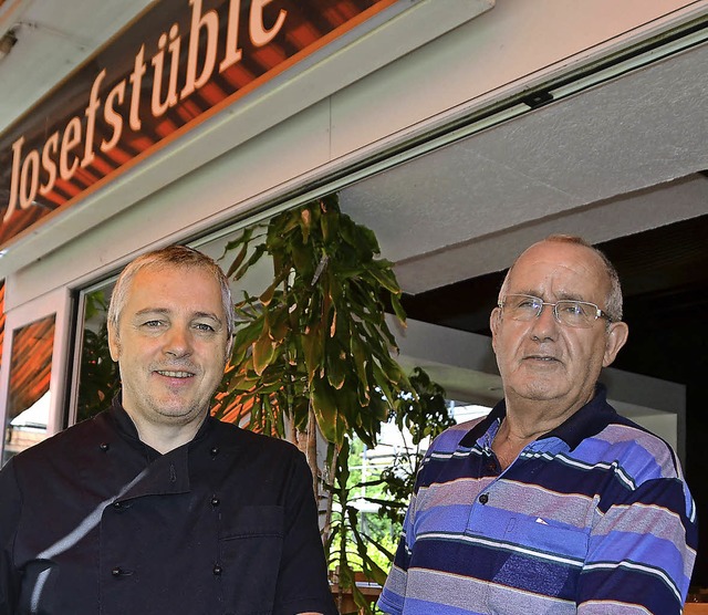 Wirt Mike Steimle und Josef Gulli, der Grnder des Josefstble   | Foto: Jochen Fillisch