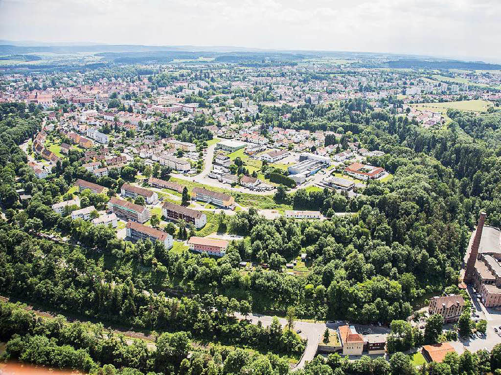 Blick auf Rottweil aus 140 Metern ber Grund.  Die  24.500-Einwohner-Stadt hofft  auf den Marketingeffekt und wirbt mit der hchsten Besucherplattform Deutschlands, die in 232 Metern entstehen soll. Zum Vergleich: