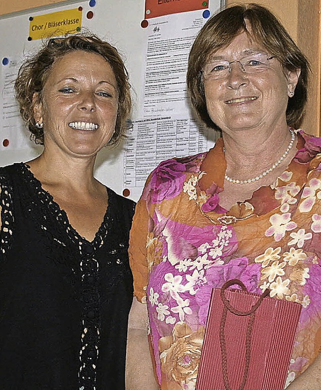 Rektorin Petra Brombacher-Vollmer (li)...des Internetauftritts. Foto: Ines Bode  | Foto: Ines Bode