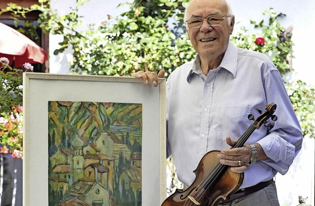 Zwei echte Bernauer: Bild und Geburtstagskind mit Geige  | Foto: T. Kunz