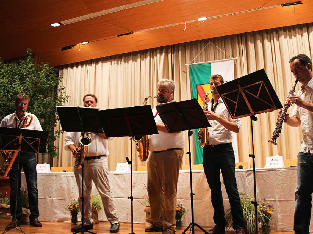 Das Eichstetter Saxophonquartett sorgte fr musikalische Unterhaltung beim Festabend