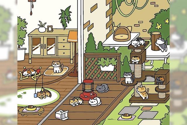 Im japanischen Smartphone-Spiel „Neko Atsume“ geht’s darum, mglichst viele Katzen anzulocken