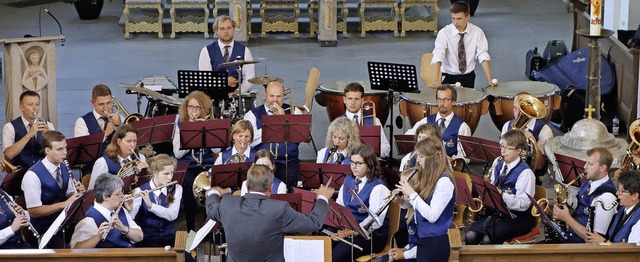 Einen nachhaltigen Eindruck hinterlie...usik Sthlingen beim  Kirchenkonzert.   | Foto: Mahler