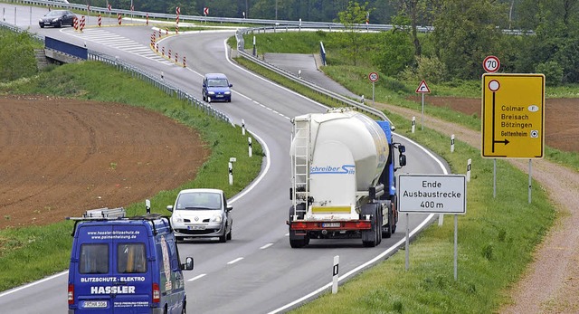 Ende der Ausbaustrecke bei Gottenheim ...tellungsverfahren wieder aufzunehmen.   | Foto: BZ-Archiv