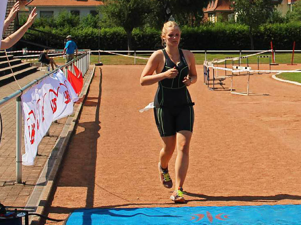 Katja Klemm beim Zieleinlauf