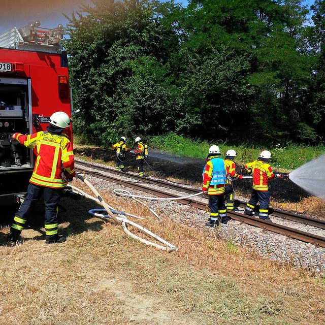 Schnell unter Kontrolle  hatte die Bin...amm am Ortsausgang Richtung Rmmingen.  | Foto: Feuerwehr Binzen