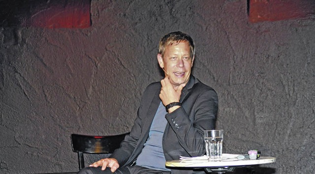 Kabarettist Jess Jochimsen bei seinem ...t im Gewlbekeller in Donaueschingen.   | Foto: Lutz Rademacher