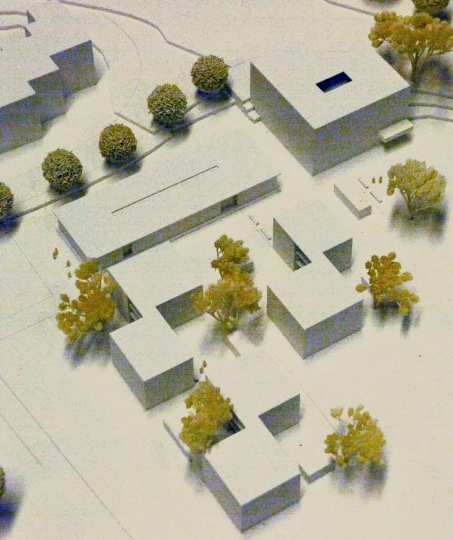 Im Modell wird die aufgegliederte Beba... Rand des Stadtteils Haagen deutlich.   | Foto: Modell und Zeichnung: Arbeitsgemeinschaft Herzog/K9 Architekten