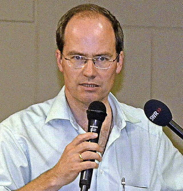 Kanderns Brgermeister Christian Renkert bei der Kandertalkonferenz  | Foto: Markus Maier