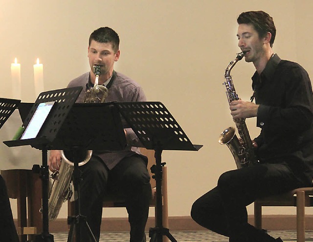 Das Mana-Saxophone-Quartet bei seinem ...t in der Pauluskirche  in Badenweiler.  | Foto: E. Stahlhacke