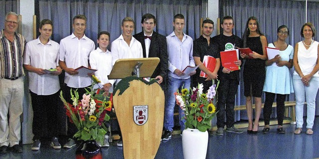 Die Abt-Columban-Schule  &#8211; vertr...sse mit acht Jungen und zwei Mdchen.   | Foto: Manfred Lange