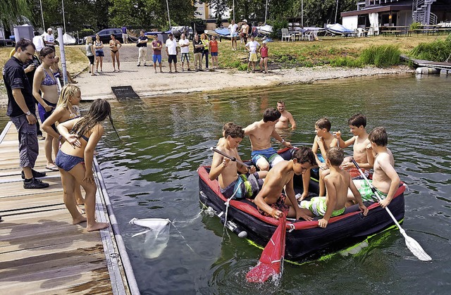 Schiffbrchig auf dem Gifizsee? Den Um... OSCG-Nachwuchs am Wochenende testen.   | Foto: BZ