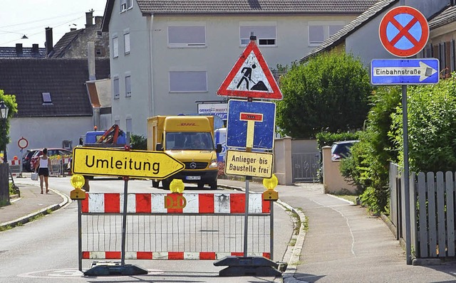 Die Baustellen  in der Hauptstrae sor...tungsstrecke in der Hinterdorfstrae.   | Foto: POLNAU