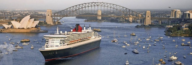 Die Queen Mary 2im Hafenvon Sidney  | Foto: epa Jason Busch