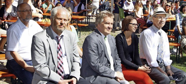 Viel Lob gab es beim Miteinanderfest  ...Boser und  Oberbrgermeister  Mller.   | Foto: Heidi Fssel