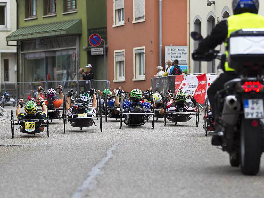 Handbike - Zeitrennen auf dem Stadtkurs in Elzach