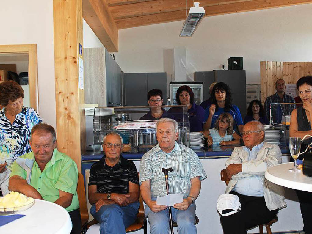 Unter den Gsten konnten zahlreiche Ehrenmitglieder begrt werden. Von links Werner Schonhardt, Rudolf Schwrer, Karl Agostini und Alex Blle (von links).