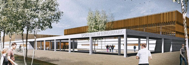 Bei der Sporthalle im Brgerpark Mauer...n um vier Millionen Euro hher liegen.  | Foto: BZ