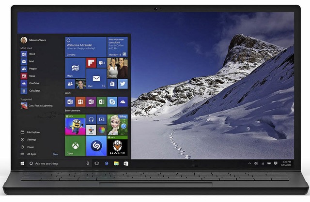 Deutlich bersichtlicher: Der neue Startbildschirm von Windows 10  | Foto: Microsoft / dpa