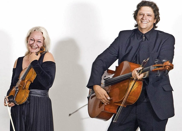 Anke-Bettina Melik (Violine) und Andre...(Violoncello) vom Korngold-Quartett.    | Foto:  PR