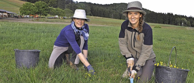 Ingrid Todt (links) und Claudia Burkha...eder in den Kompostkreislauf geraten.   | Foto: sandhya Hasswani